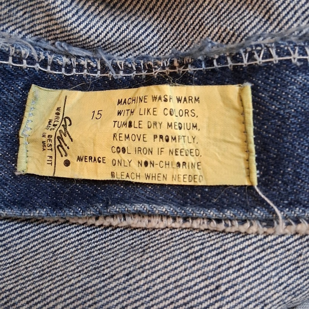 Vintage 90s Chic Jeans Juniors Size 15 Avg Dark Wash Rigid Denim High Rise USA - Picture 8 of 11